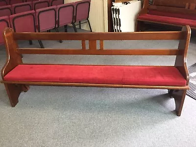 $400 • Buy Solid Silky Oak Church  pews With Red Cushion, 215cx96x47cm Good Condition 
