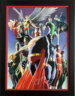 $2558.49 • Buy ALEX ROSS Rare JUSTICE LEAGUE Secret Origins CANVAS Signed FRAMED 17/100 COA