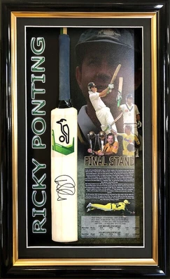 $339 • Buy Ricky Ponting Signed Mini Cricket Bat Framed
