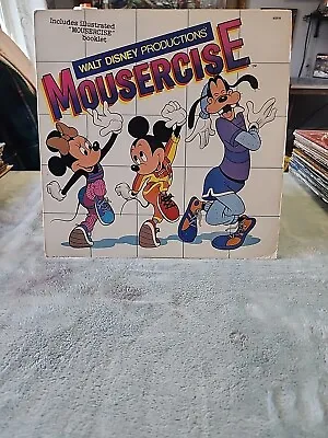 MOUSERCISE Walt DISNEY 1982 VINYL LP  W/ BOOKLET Mickey Mouse 62516 RARE  • $15.99