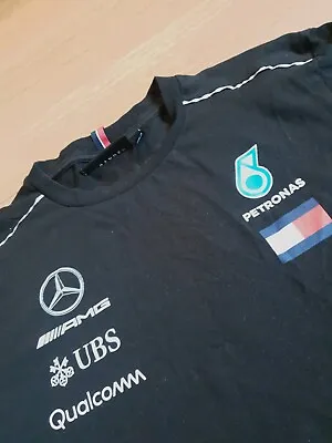 Mercedes Amg Petronas F1 T Shirt Mens Medium M Black Logo Formula One Racing Top • £24.99