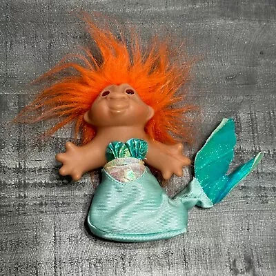 DAM Mermaid Troll 2005 Shiny Tail Orange Hair 5  Tall • $8.95