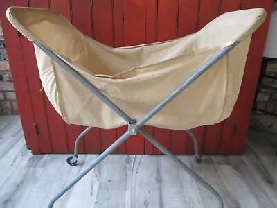 HTF VTG Farmhouse Ironees Rolling CLOTH Laundry Cart Basket Collapsible • $65