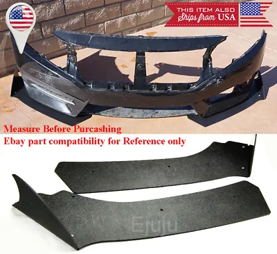 2 Pcs Add On ABS Bumper Lip Spoiler Diffuser Splitter Winglet For Mercedes Smart • $62.94