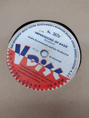 V-Disc #367 78rpm War Department Record Impressions Of Basie / Malaguena 1945 • $12.96