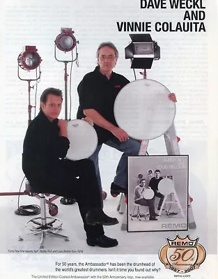 2006 Print Ad Of Remo Ambassador Drumheads W Vinnie Colaiuta & Dave Weckl • $9.99