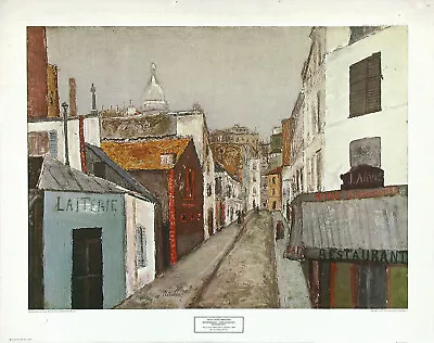 MAURICE UTRILLO Vtg XRare 1963 Collotype MONTMARTRE–VINS LIQUEURS RESTAURANT • $349.99