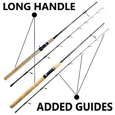 Fishing Pole Spinning Casting Rod 7 8 9 FT Carbon Fiber Medium Fast Lightweight • $42.99