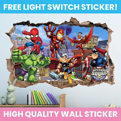 Avengers Hole In Wall Sticker Decal Decor Kids Bedroom Decoration • £5.09