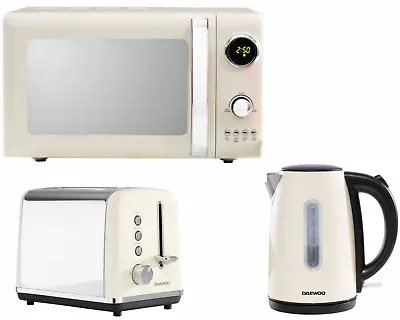 Daewoo Kensington Cream Jug Kettle 2-Slice Toaster & Microwave Matching Set • £169.95