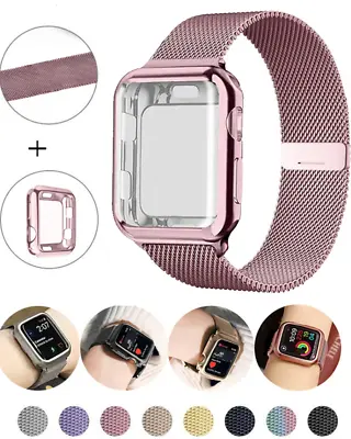 Metal Metal Band+Case For Apple Watch Series 9 8 7 6 5 4 3 SE 41/44/45/49mm • $10.99