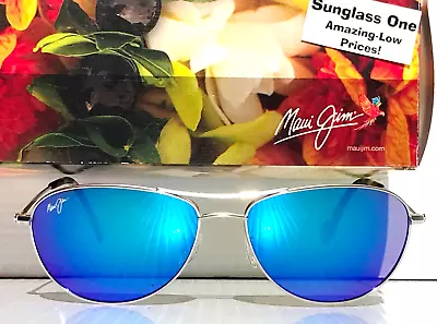 NEW Maui Jim BABY BEACH Silver POLARIZED Blue Lens Sunglass B245-17 • $281.86