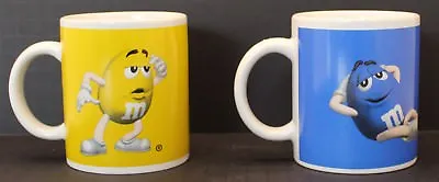 Blue Yellow M&M Coffee Cup Mug Mars Candy Advertising  Lot Of 2 Cups • $9.99