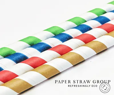 Paper Straws Milkshake/ Smoothie Drinking Straw - 8mm X 200mm - UK Made - Eco  • £3.50