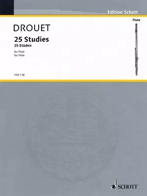 25 Etudes Solo Flute Sheet Music Book Louis Drouet NEW 049010513 • $19.95