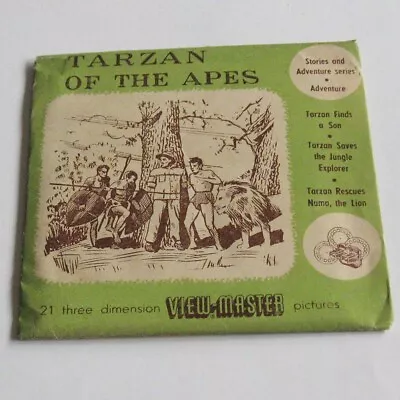 View-Master 3-Reel Packet  S3D Scarce Drawing Type Tarzan Of The Apes Viewmaster • $12