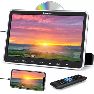 NAVISKAUTO 10.1  TFT Car Headrest 1080P DVD Player Touch Button HDMI Monitor MP3 • $107.27