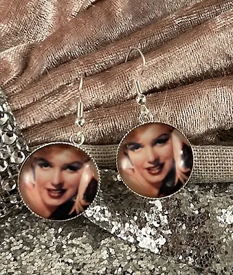 SILVER 925 MARILYN MONROE EARRINGS PIN UP ICON 40s 50s 60s SIGNATURE  JEWELLERY • £7.95