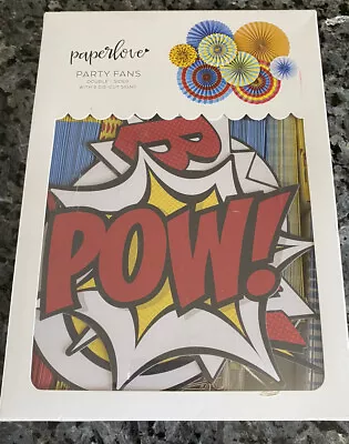 PaperLove Party Fans – Pop Art ~ Pow! Bam! New In Box. Pop Art Party Decor • £9.64