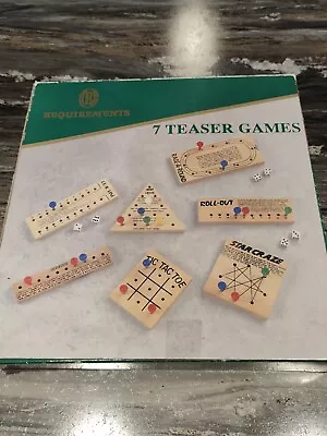  Requirements New Vtg Wooden Teaser Game Set Of  7 Brain Teaser Games In Plastic • $8.99