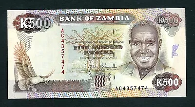 Zambia (P35a) 500 Kwacha 1991 UNC • $1.48
