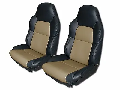 For Chevy Corvette C4 Standard 94-96 Black/beige Custom Full Set Seat Covers • $159