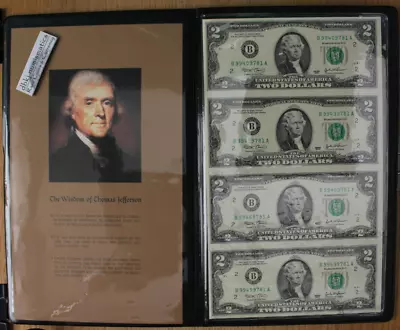 2003 World Reserve Monetary Exch $2 Dollar Bills - New York - Uncut Sheet 4 - CU • $39.95