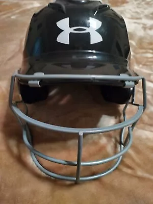 Under Armour ~UABH110 Softball Batting Helmet~ 5 7/8  To 6 3/4  With Face Guard! • $15.40