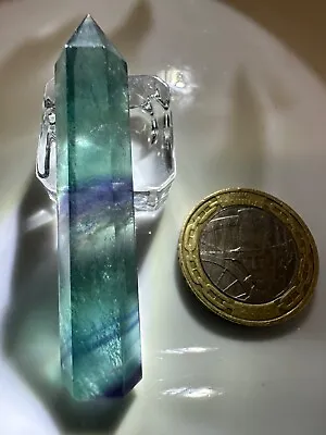 (689) Beautiful Rainbow Fluorite Mini Tower Crystal Point • £9