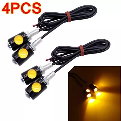 4X Universal Mini Motorcycle LED Turn Signals Indicator Amber Blinker Light Lamp • $13.99