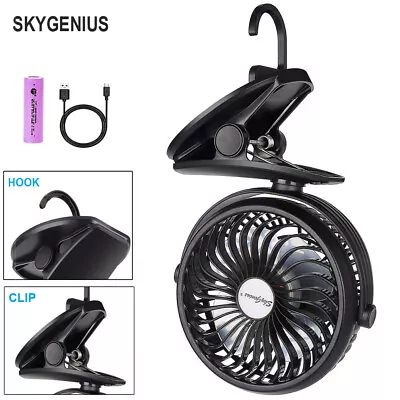 Battery Operated Hanging Mini Fan Storllar Clip Style Adjustable Wind Quiet Fan • $18.47