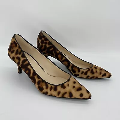 Nine West Heels Womens Size 8M Leopard Print Cow Hair Brown Black Dress Shoes • $69.95