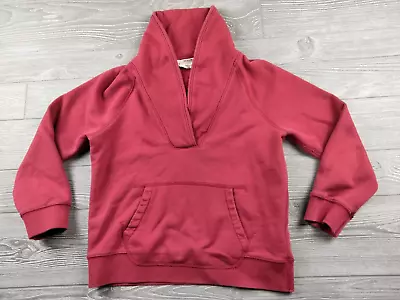 J Crew Women's Shawl Collar Popover Sweatshirt Sz M Red Preppy • $16.99