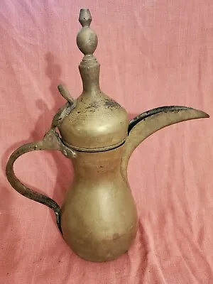 Antique Arabic Middle Eastern Ottoman Islamic Bedouin Dallah Coffee Pot 14  • $150