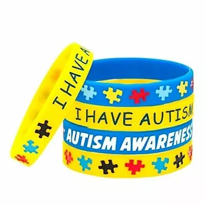 £2.99 • Buy I Have Autism Acceptance Awareness Silicone Bracelet Wristband Band Yellow