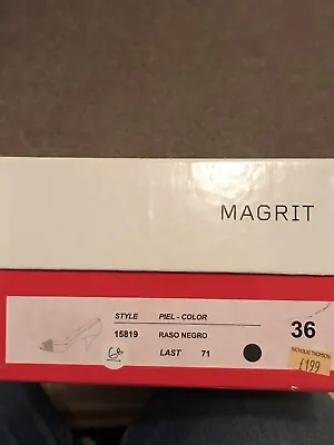 Magrit Ladies Black Silk And Crystal Evening Shoes Size 3 Uk / 36  - New Boxed • £70