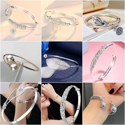 £3.11 • Buy Elegant 925 Silver Dreamcatcher Bracelet Cuff Bangle Women Wedding Jewelry Gifts