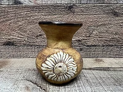 Vintage Quantock Design Sunflower Stoneware Pottery Vase • £10.99