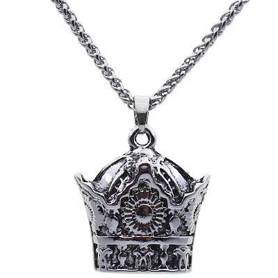 Silver Pt Persian Pahlavi Kingdom Crown Necklace Chain Taj Shirkhorshid Art Gift • $19.80