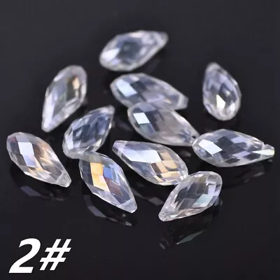 £2.58 • Buy Teardrop Faceted Crystal Glass 12x6mm 16x8mm 20x10mm 25x12mm Loose Pendant Beads