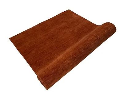 Terracotta Gabbeh Braun Orange 100% Wool Carpet Bridge Hand Woven • £94.22