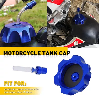 Blue 51-54mm Diameter Outer Gas Fuel Tank Cap Breather Valve Bike Motorcycle V • $12.99