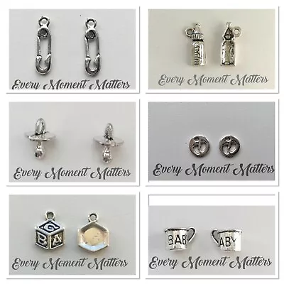 30 X Tibetan Silver BABY SHOWER CHARMS MIXED DESIGNS No.4 Charms Pendants • £2.89