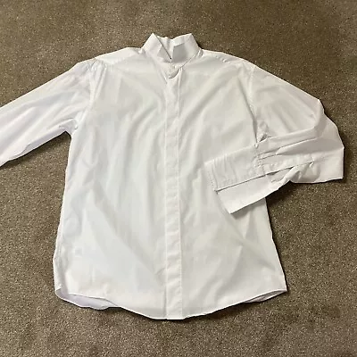 M & S White Evening Wear Shirt Winged Collar Double Cuff Shirt 15.5” Collar • £9.99