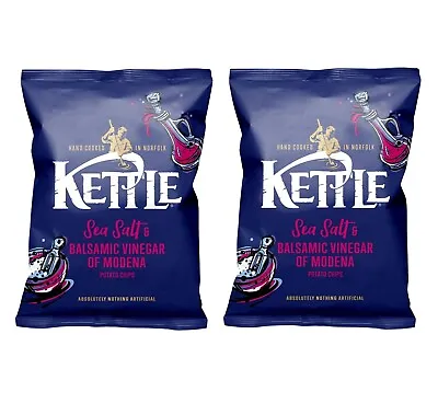 2 X KETTLE Chips Sea Salt & Balsamic Vinegar Sharing Crisps Snacks 130g • $18.61