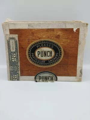 $47 • Buy Vintage Cigar Box. On The Lid Is The Word Punch. Inside Are Pictures Of Punch.