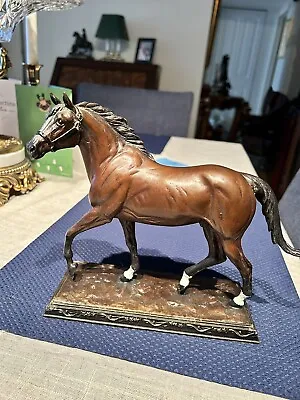 Vintage Bronze Horse Sculpture Signed • $127