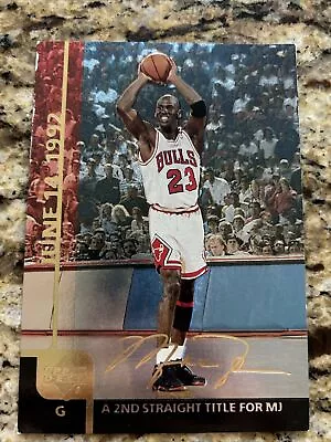 MICHAEL JORDAN CHICAGO BULLS 2000 UPPER DECK JUMBO CARD 2ND TITLE Gatorade • $3.20