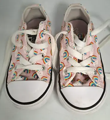 Converse Pink Rainbow Trainers Sneakers Infant Size UK 7 Infant T2165 S43 • £12.99