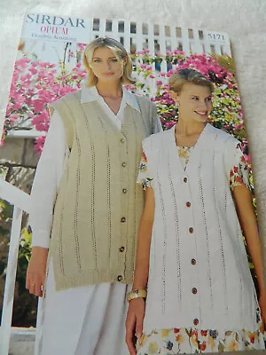 Sirdar Knitting Pattern For A  Ladies Long Waistcoat In D.k. Size 28   - 40   . • £2.55